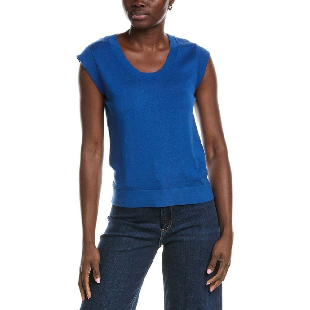 Minnie Rose Womens Knit Cap Sleeve Cashmere-Blend Top, Pink